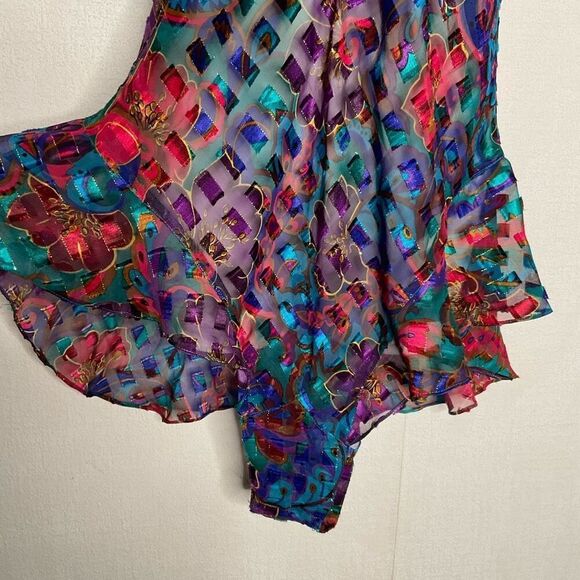 Vintage Victoria's Secret Gold Label Bodysuit Lingerie Teddy One Piece Floral‎ M - Picture 4 of 9